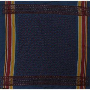 ASHEAR Blue Paisley Geometric Silk Pocket Square 19.5"/ 19” EC